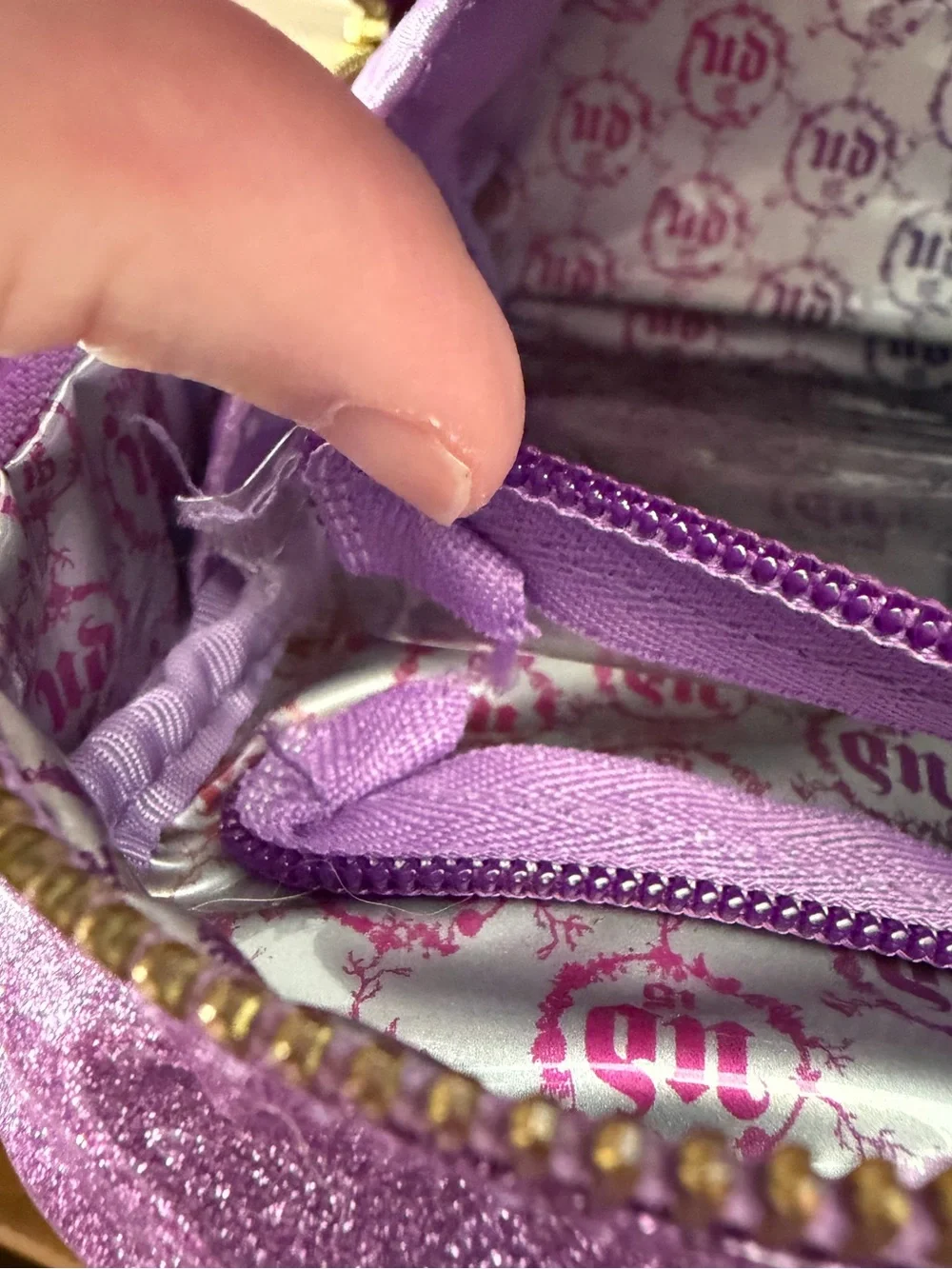 Urban Decay Quinceañera vinyl glitter cosmetic bag